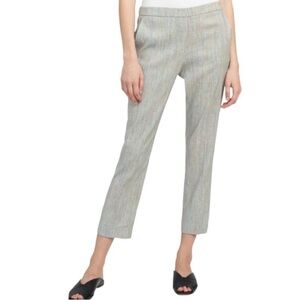 NWT Theory Treeca Pull On Multi Color Stripe Ankle Pant Linen Blend Rainbow 6